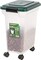 IRIS USA 22 Lbs / 28 Qt WeatherPro Airtight Dog Food Storage Container with Attachable Casters, For Dog Cat Bird and Other Pet Food Storage Bin, Keep Fresh, Translucent Body, Green